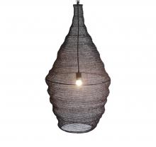 Bethel International AC01C20BLK - 1-Light Satin Black Pendant With A Chain Basket Shade